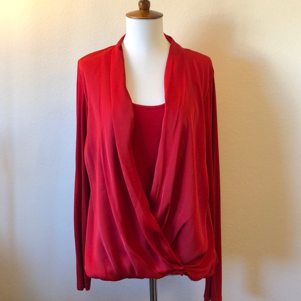 NEW MICHAEL Michael Kors Silky Front Top
